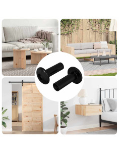 Dadi a Manica 2 pcs Nero M4 x 14,5 mm Ferro