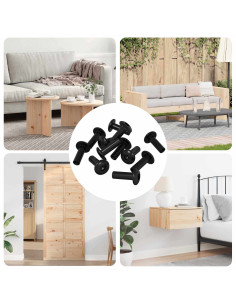 Dadi a Manica 12 pcs Nero M4 x 14,5 mm Ferro