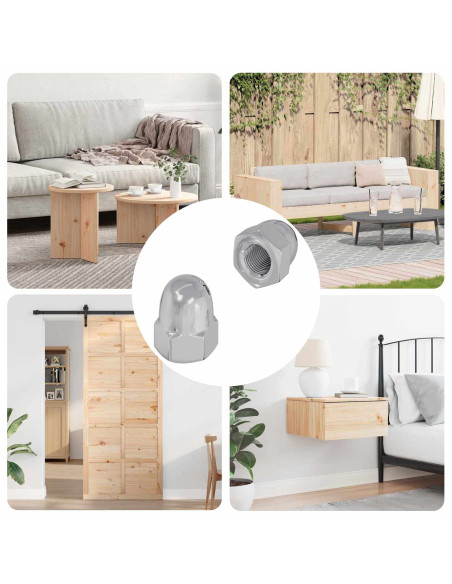 Dado 2 pcs Argento M6 x 10 mm Ferro