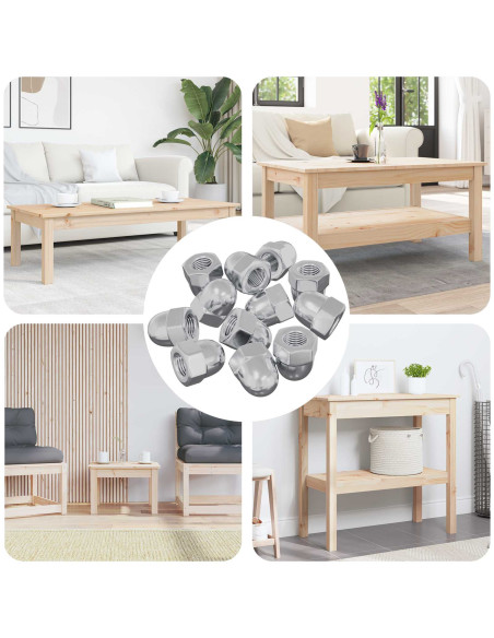 Dado 9574 pcs Argento M6 x 10 mm Ferro