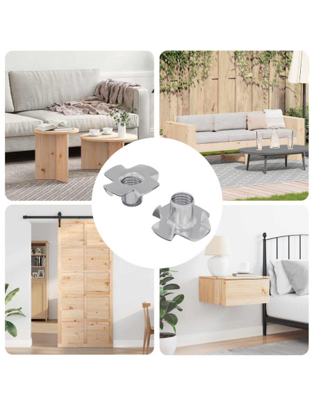 T-nut con punte 2 pcs Argento M6 mm Acciaio