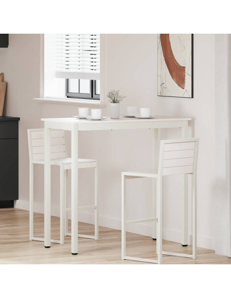 Tavolo da bar Bianco 110 x 55 x 105 cm Pino massello