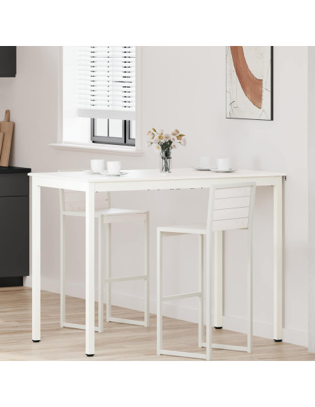 Tavolo da bar Bianco 110 x 55 x 105 cm Pino massello