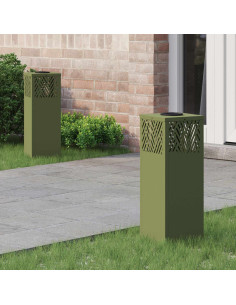 Faro LED solare per sentieri 2 pcs Verde oliva