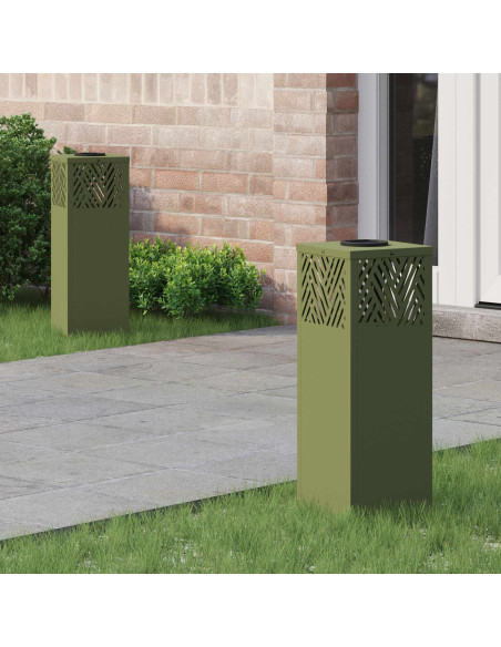 Faro LED solare per sentieri 2 pcs Verde oliva