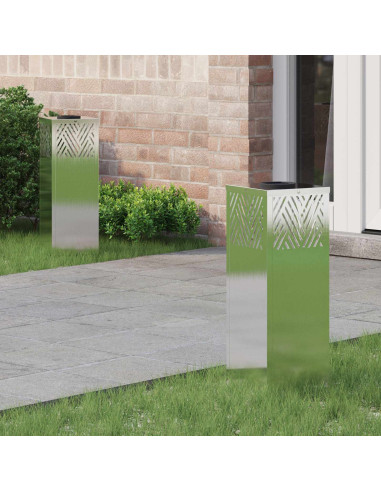 Faro LED solare per sentieri 2 pcs Argento Acciaio inossidabile