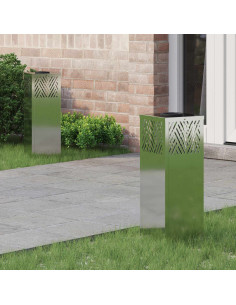 Faro LED solare per sentieri 2 pcs Argento Zincato