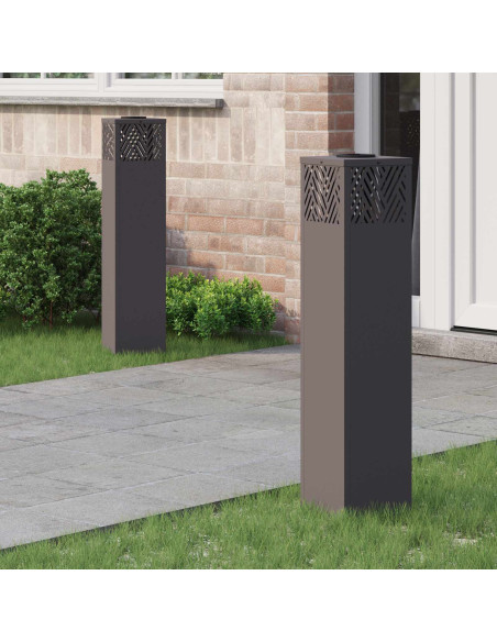 Faro LED solare per sentieri 2 pcs Nero