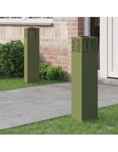 Faro LED solare per sentieri 2 pcs Verde oliva