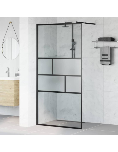 Parete Doccia Walk-in Nero 80 x 195 x 0.5 cm Vetro e Alluminio