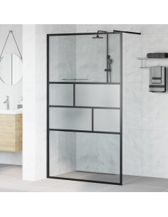 Parete Doccia Walk-in Nero 80 x 195 x 0.5 cm Vetro e Alluminio 2