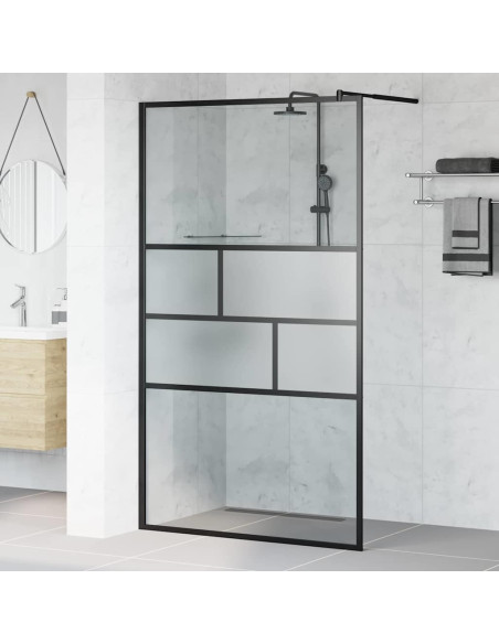 Parete Doccia Walk-in Nero 80 x 195 x 0.5 cm Vetro e Alluminio