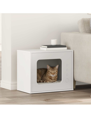 Casa per Gatti Bianco 51 x 30 x 42 cm Legno multistrato