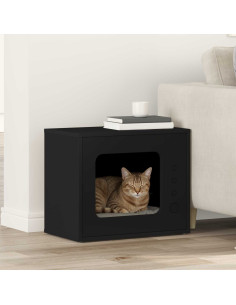 Casa per Gatti Nero 51 x 30 x 42,5 cm Legno multistrato 2