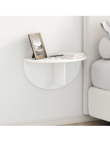 Scaffale da parete Bianco Lucido 48 x 24 x 24 cm