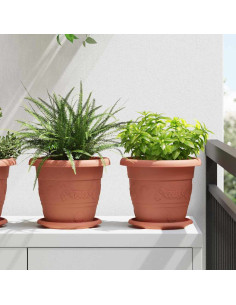 Vassoio Rotondo per Fiori 6 pcs Rosso Mattone Ø 17,5 x 2 cm