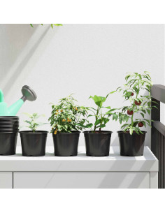 Vaso per Fiori 200 pcs Nero Ø 15 x 12.5 cm Plastica