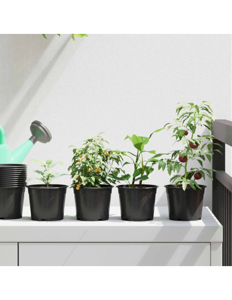 Vaso per Fiori 200 pcs Nero Ø 15 x 12.5 cm Plastica