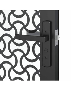 Porta in vetro Traforo Nero 76 x 3.5 x 201.5 cm Alluminio