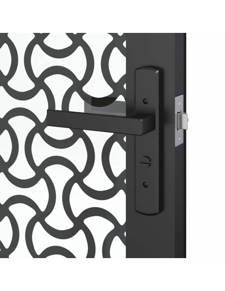 Porta in vetro Traforo Nero 76 x 3.5 x 201.5 cm Alluminio