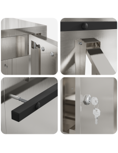 cassetta postalepastkastei con porta Argento 30 x 20 x 55 cm