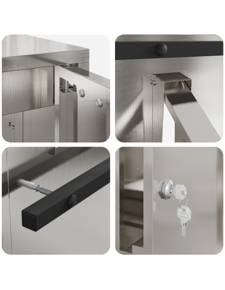 cassetta postalepastkastei con porta Argento 30 x 20 x 55 cm