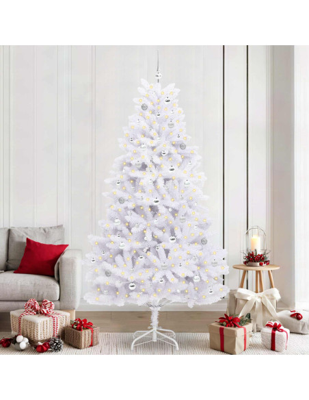 Albero di Natale Artificiale con Rami Pieghevoli Bianco 240 cm