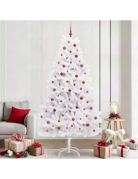 Albero di Natale Artificiale con Rami Pieghevoli Bianco 240 cm