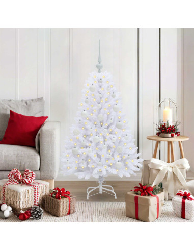Albero di Natale Artificiale con Rami Pieghevoli Bianco 120 cm