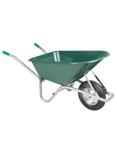 Carriola Verde 90 L 150 kg in Acciaio Zincato e Plastica