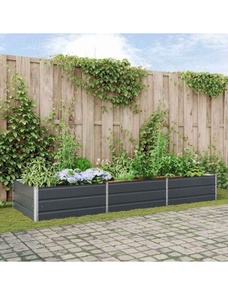 Fioriera Antracite 195 x 100 x 45 cm Acciaio zincato