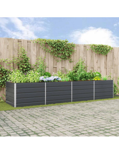 Fioriera Antracite 195 x 100 x 45 cm Acciaio zincato