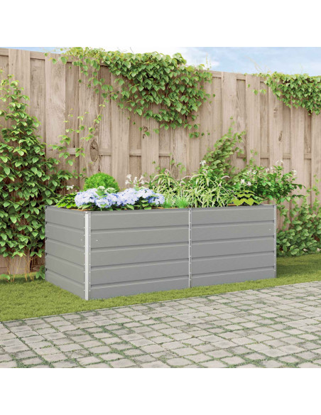 Fioriera Grigio chiaro 195 x 100 x 45 cm Acciaio zincato