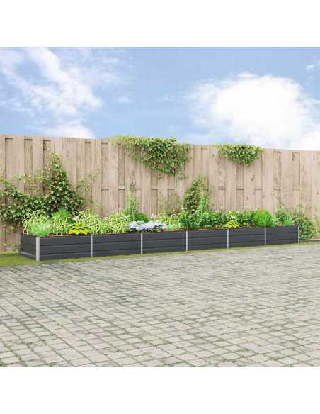 Fioriera Antracite 195 x 100 x 45 cm Acciaio zincato