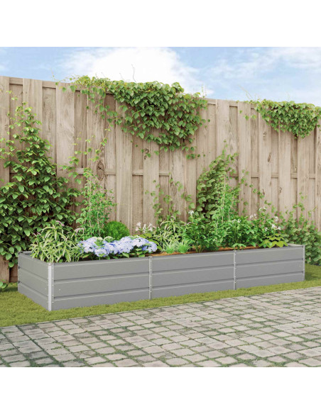 Fioriera Grigio chiaro 195 x 100 x 45 cm Acciaio zincato