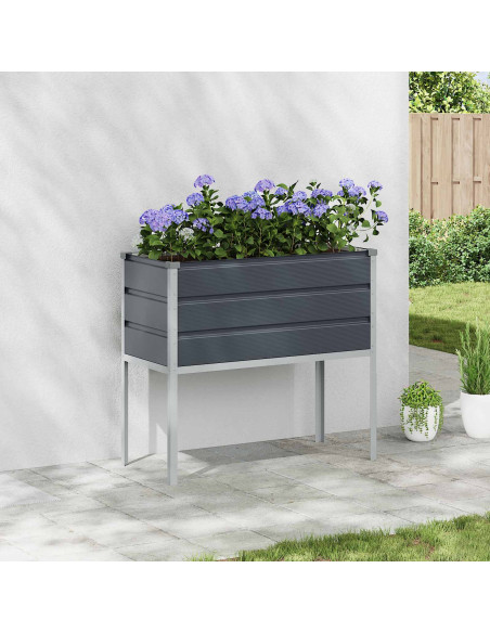 Fioriera Antracite 100 x 45 x 90 cm Acciaio zincato