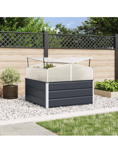 Fioriera Antracite 100 x 100 x 77 cm Acciaio zincato