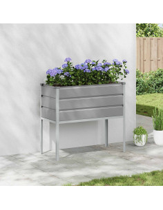 Fioriera Grigio chiaro 100 x 45 x 90 cm Acciaio zincato