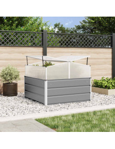 Fioriera Grigio chiaro 100 x 100 x 77 cm Acciaio zincato