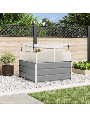 Fioriera Grigio chiaro 100 x 100 x 77 cm Acciaio zincato