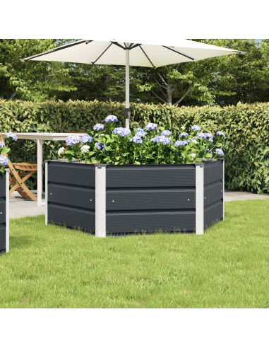 Fioriera Antracite 129 x 129 x 45 cm Acciaio