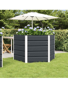 Fioriera Antracite 129 x 129 x 75 cm Acciaio