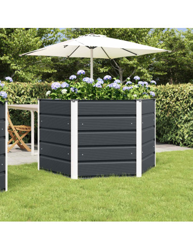 Fioriera Antracite 129 x 129 x 75 cm Acciaio