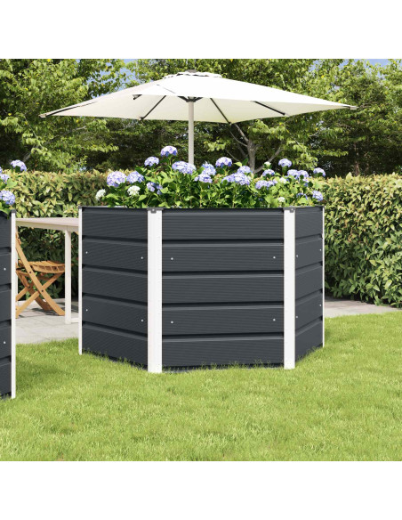 Fioriera Antracite 129 x 129 x 75 cm Acciaio