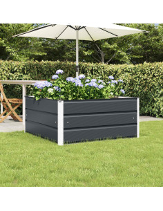 Fioriera Antracite 100 x 100 x 45 cm Acciaio