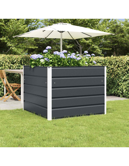 Fioriera Antracite 100 x 100 x 75 cm Acciaio