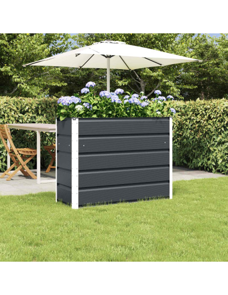 Fioriera Antracite 100 x 40 x 75 cm Acciaio