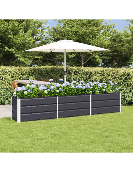 Fioriera Antracite 240 x 40 x 45 cm Acciaio