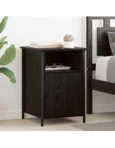 Armadio da Notte Rovere Nero 40 x 42 x 60 cm Legno multistrato
