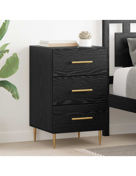 Armadio da Notte Rovere Nero 40 x 40 x 66 cm Legno multistrato
